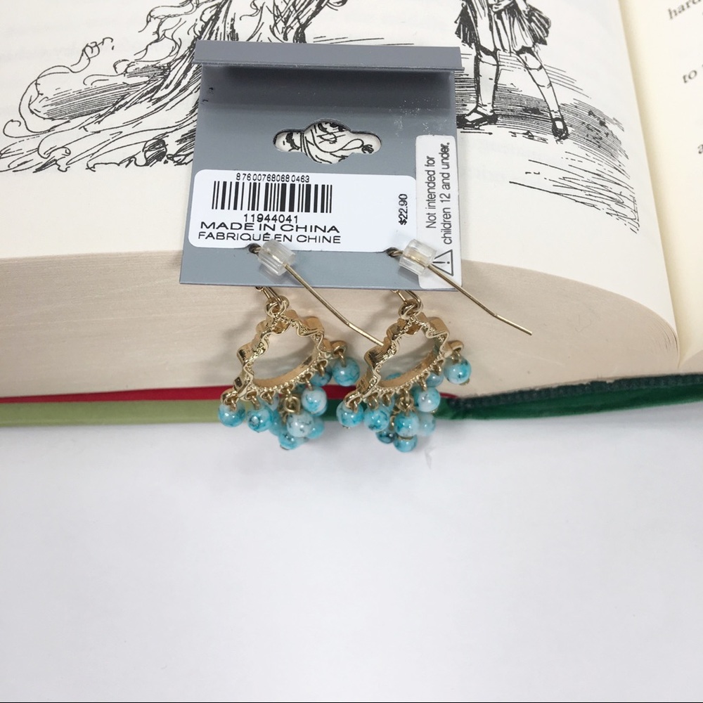 Express dangle earrings gold turquoise - Picture 5 of 5
